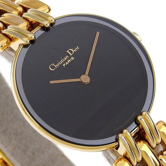 Dior Bakira Watches 46154-3 blackDial Plated Gold Quartz Analog display Women